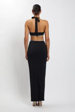 Meshki Nicha Diamante Cut Out Midi Dress Black Size 8 for rent on The Volte - image 4