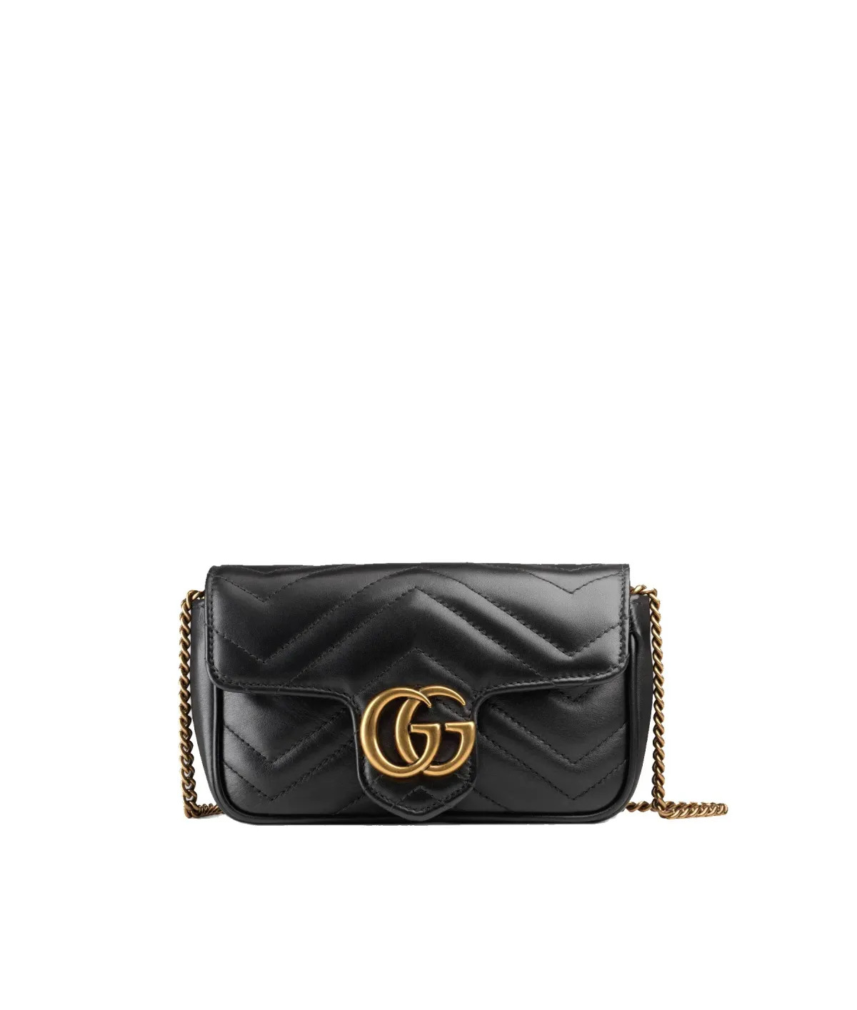 Gucci Marmont Matelelasse Leather Super Mini Bag Black for rent on The Volte - main image