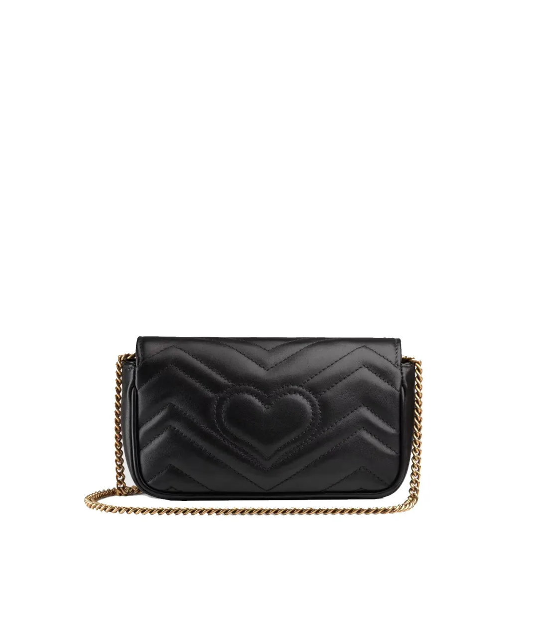 Gucci Marmont Matelelasse Leather Super Mini Bag Black for rent on The Volte - main image