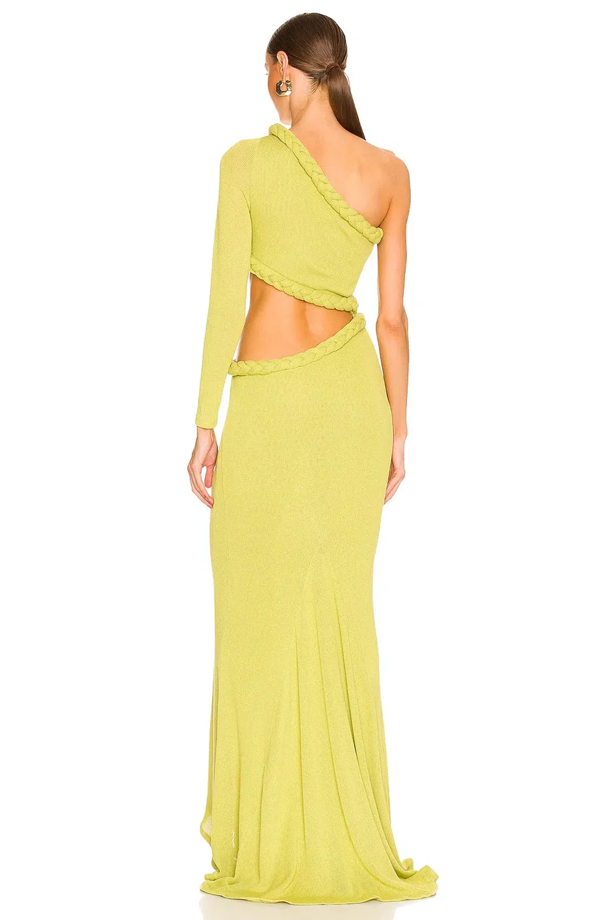Bronx and Banco Dalia One Shoulder Knit Dress in Lime Size 6 - Image 4