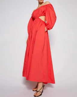 Scanlan Theodore Parachute Cotton Gather Dress Poppy Size 8 for rent on The Volte - image 4