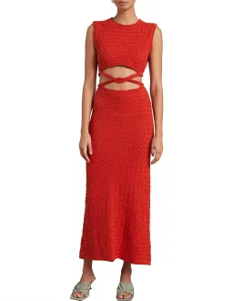 Bec & Bridge Effie Knit Cut Out Dress Red Size 6 for rent on The Volte - image 1