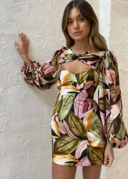 Acler Meadow Mini Dress in Falling Leaves Size 8 for rent on The Volte - image 2