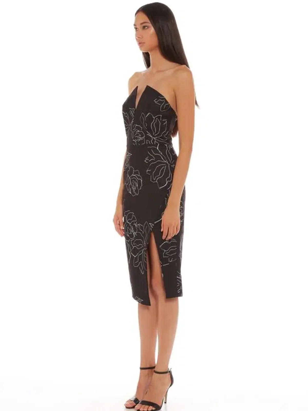 Talulah Loving You Strapless Midi Dress Black Size S / Au 8 - Image 1