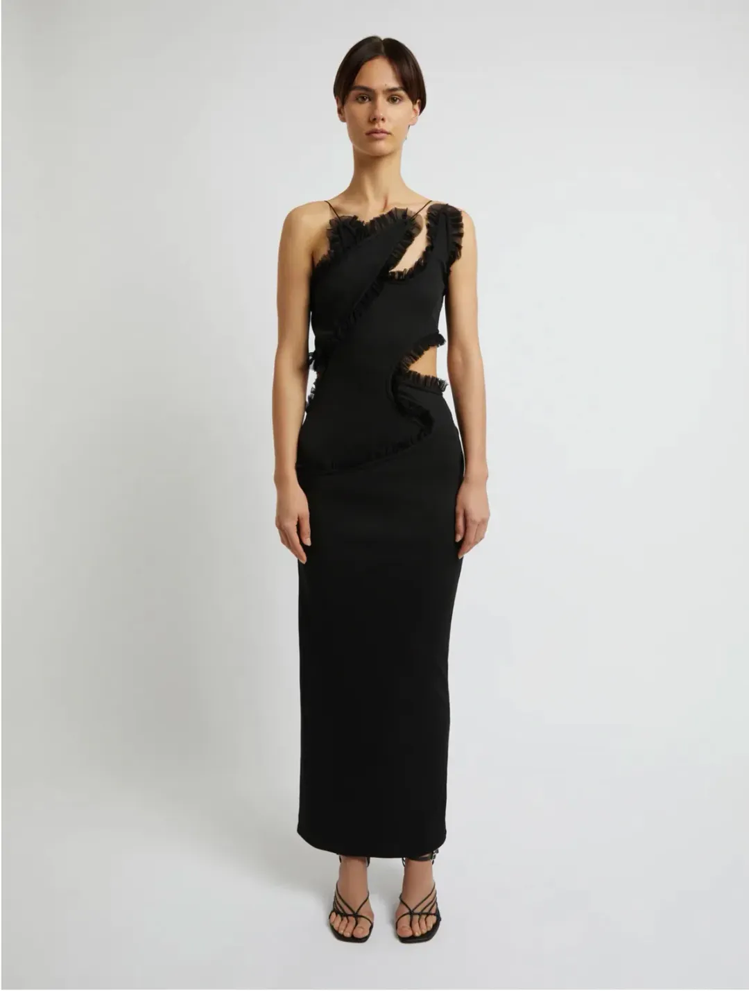 Christopher Esber Carina Interlinked Dress Black Size 8 / S for rent on The Volte - main image