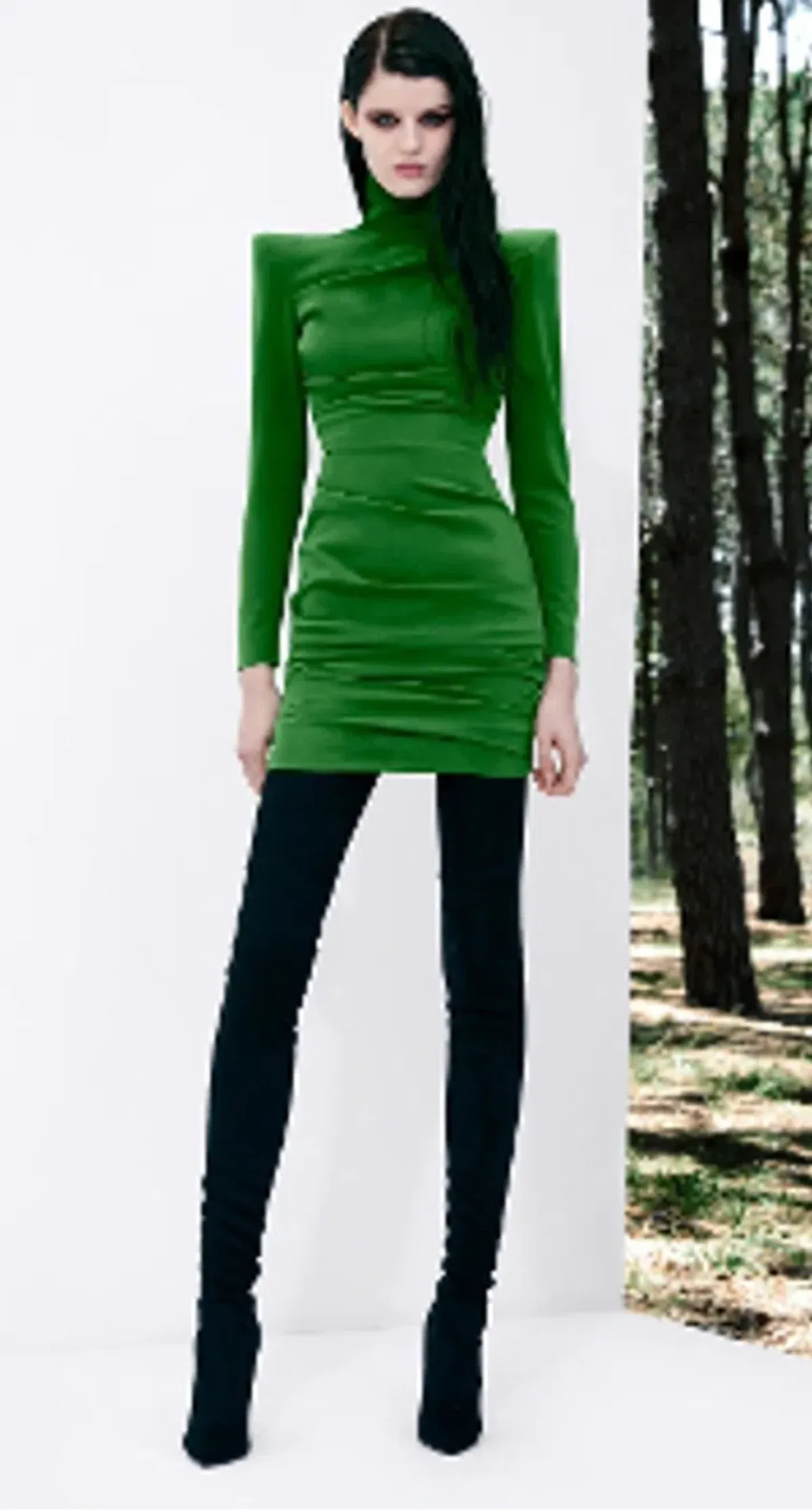 Alex Perry Pierce Ruched-long sleeve crepe mini dress size 12 - Image 3