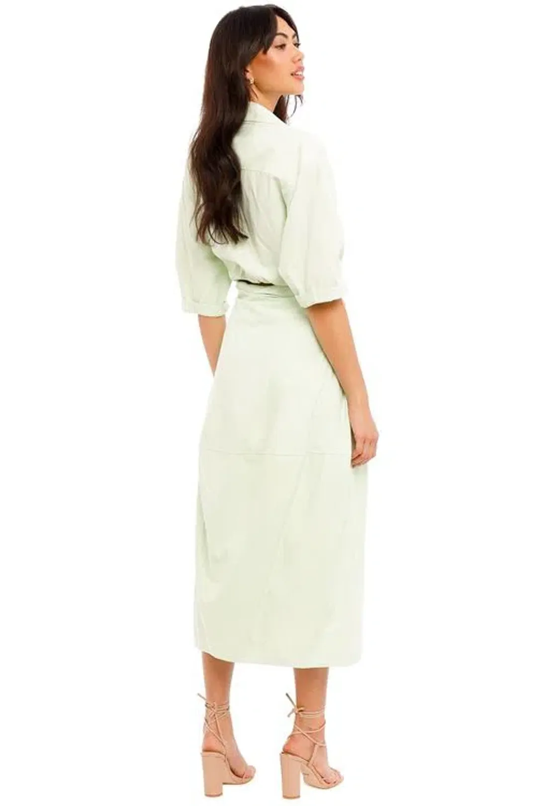 Camilla and Marc Kyra Cocoon Midi Dress Sour Apple Size 6 for rent on The Volte - main image