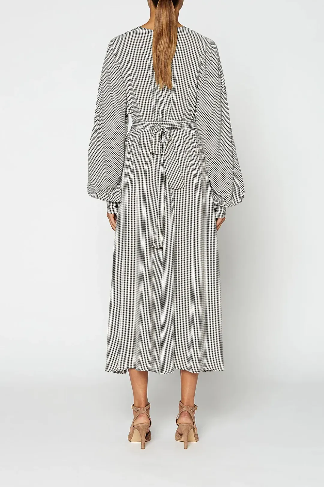 Scanlan Theodore Gingham Front Wrap Dress in Black/White Size S / Au 8 for rent on The Volte - main image