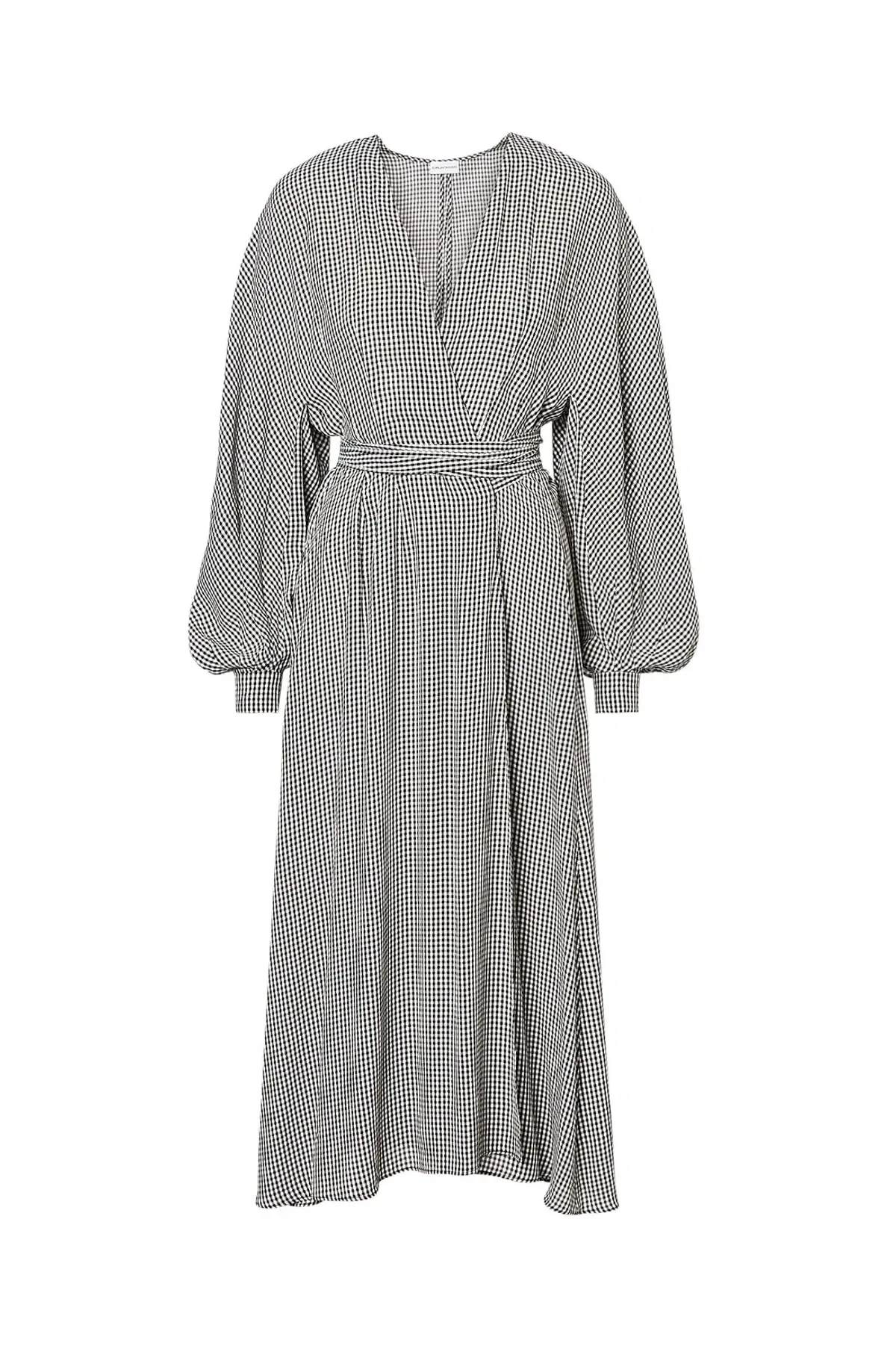 Scanlan Theodore Gingham Front Wrap Dress in Black/White Size S / Au 8 - Image 5