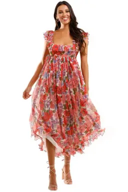 Zimmermann Poppy Frill Edge Mini Dress Floral Size 3/Au 14 for rent on The Volte - image 1