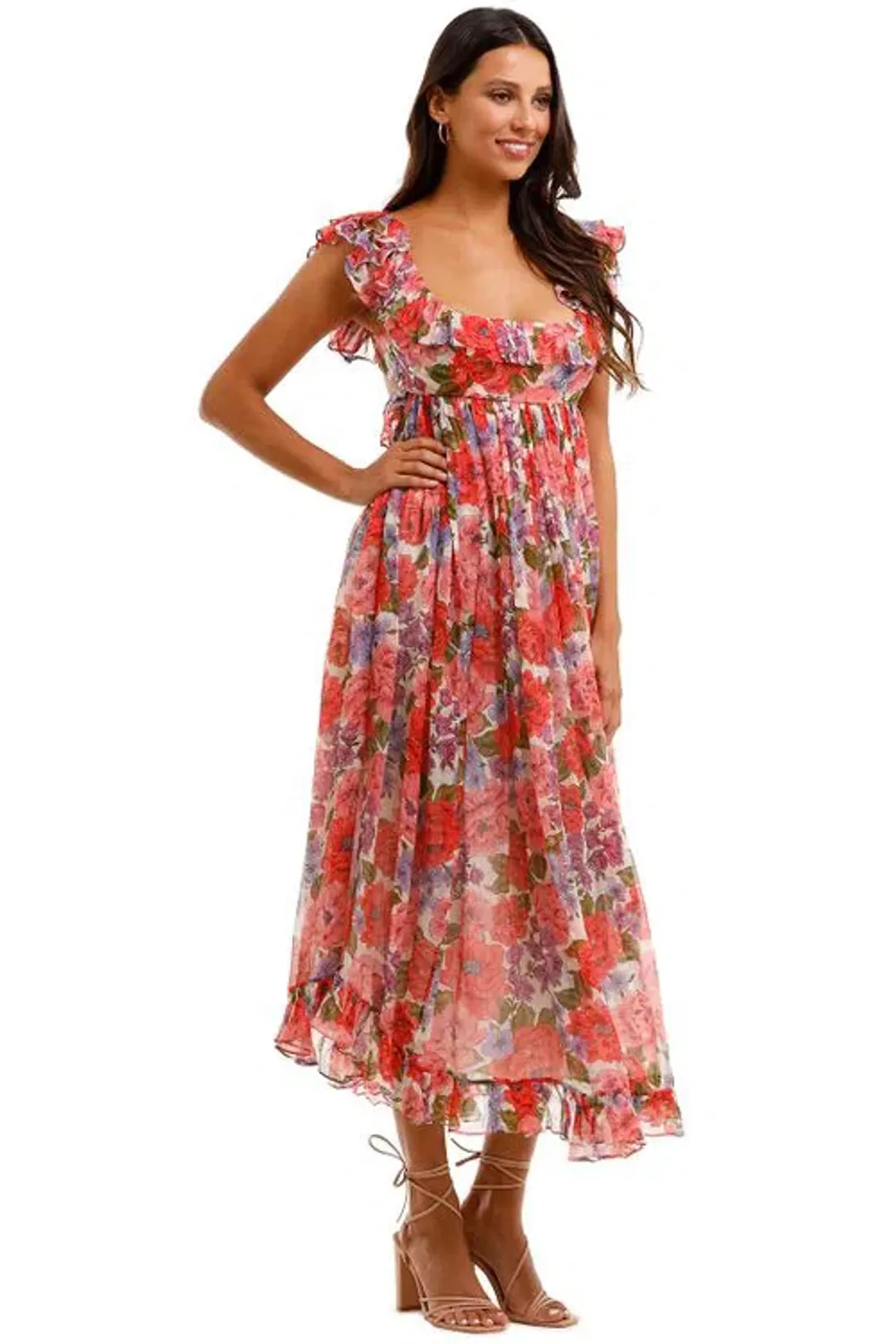 Zimmermann Poppy Frill Edge Mini Dress Floral Size 3/Au 14 for rent on The Volte - main image