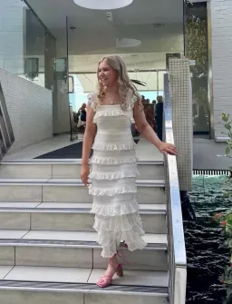 Zimmermann Kaleidoscope Rufle Dress in WhiteSize 2 / Au 12 for rent on The Volte - image 1