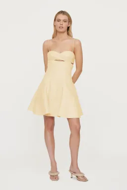 Clea Paige Stitch Mini Dress Yellow Size 8 for rent on The Volte - image 3
