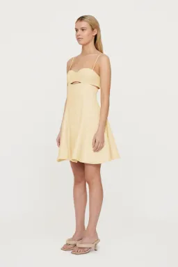 Clea Paige Stitch Mini Dress Yellow Size 8 for rent on The Volte - image 1