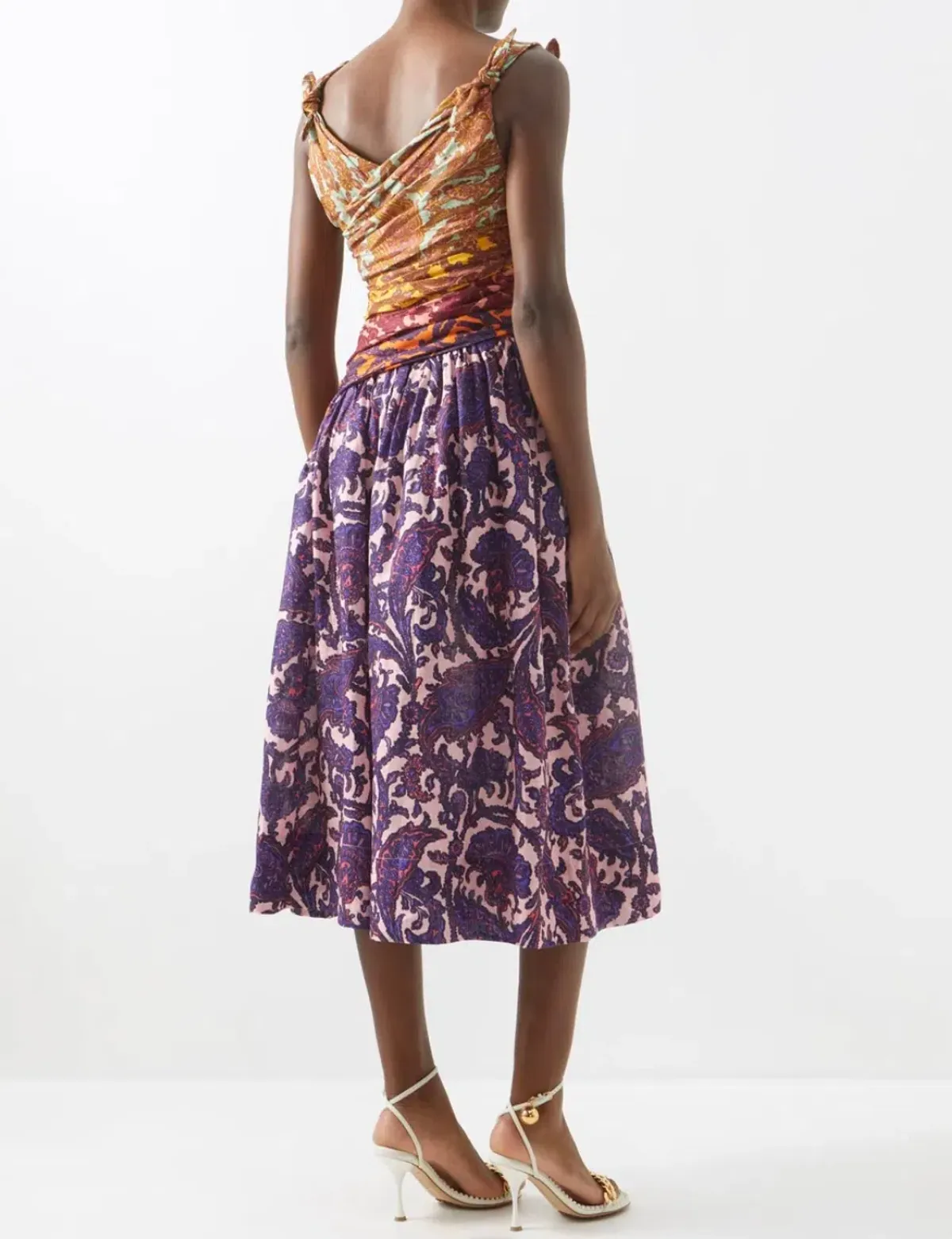 Zimmermann Tiggy Bow Midi Dress Spliced Paisley Size 3/Au 14 - Image 2