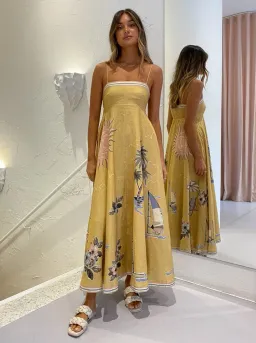 Alemais Sunset Shades Sundress Yellow Print Size 10 for rent on The Volte - image 2
