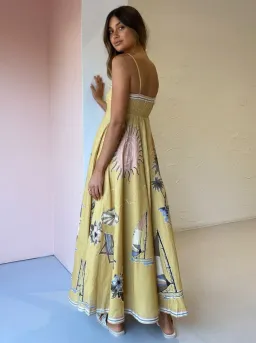 Alemais Sunset Shades Sundress Yellow Print Size 10 for rent on The Volte - image 4