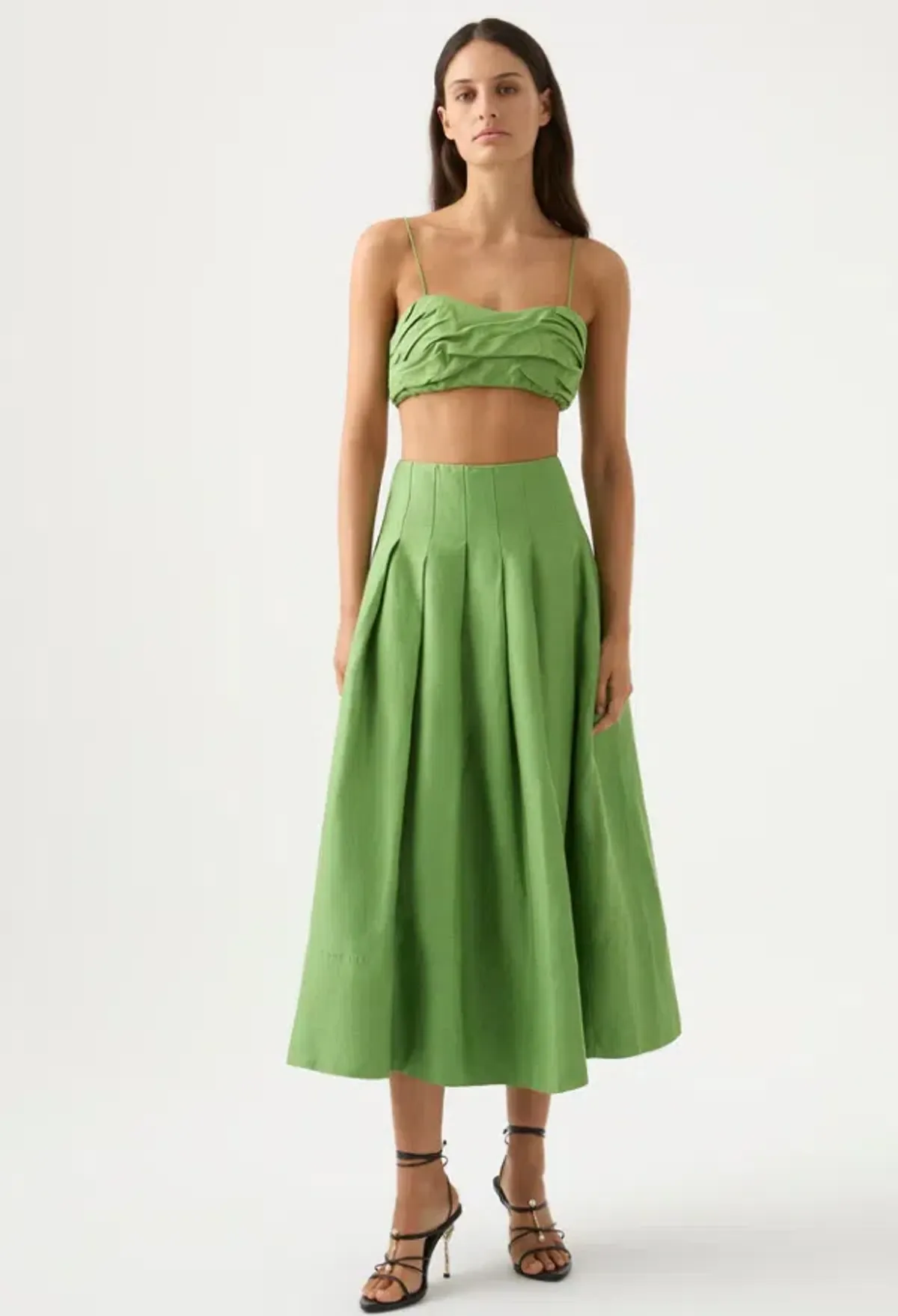 Aje Thea Draped Twist Crop & Paradiso Skirt Set Green Size 8 for rent on The Volte - main image