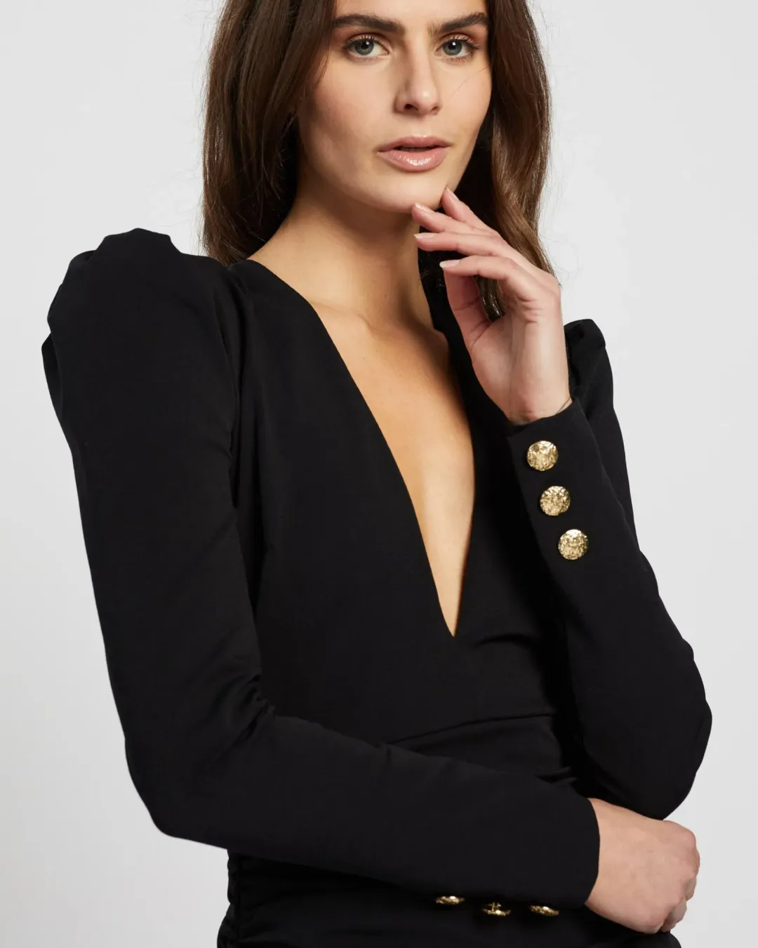 Bec & Bridge Total Eclipse Long Sleeve Mini Dress Black Size AU 10 for rent on The Volte - main image