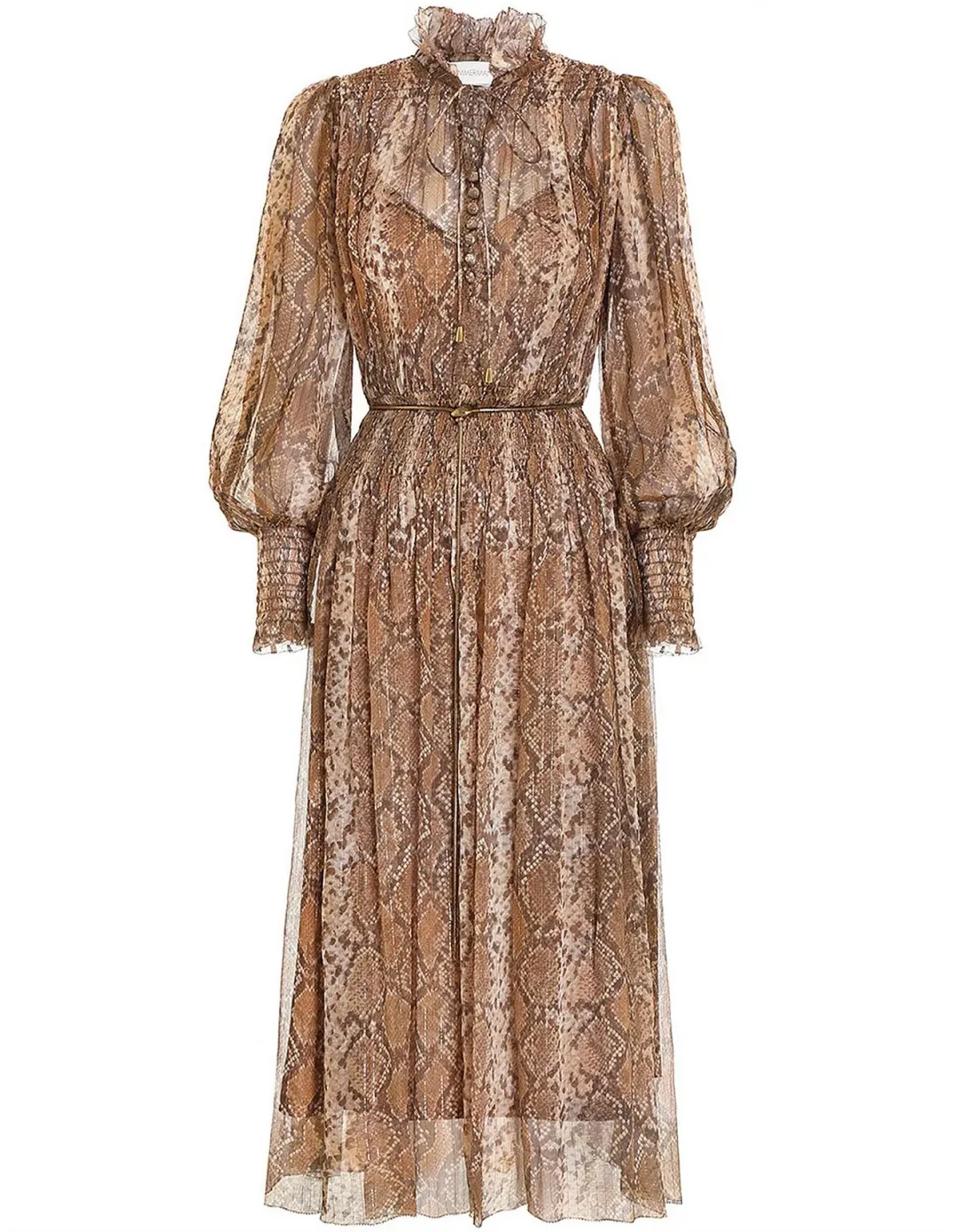 Zimmermann Botanica Python Silk Midi Dress Size 2/AU 12 for rent on The Volte - main image