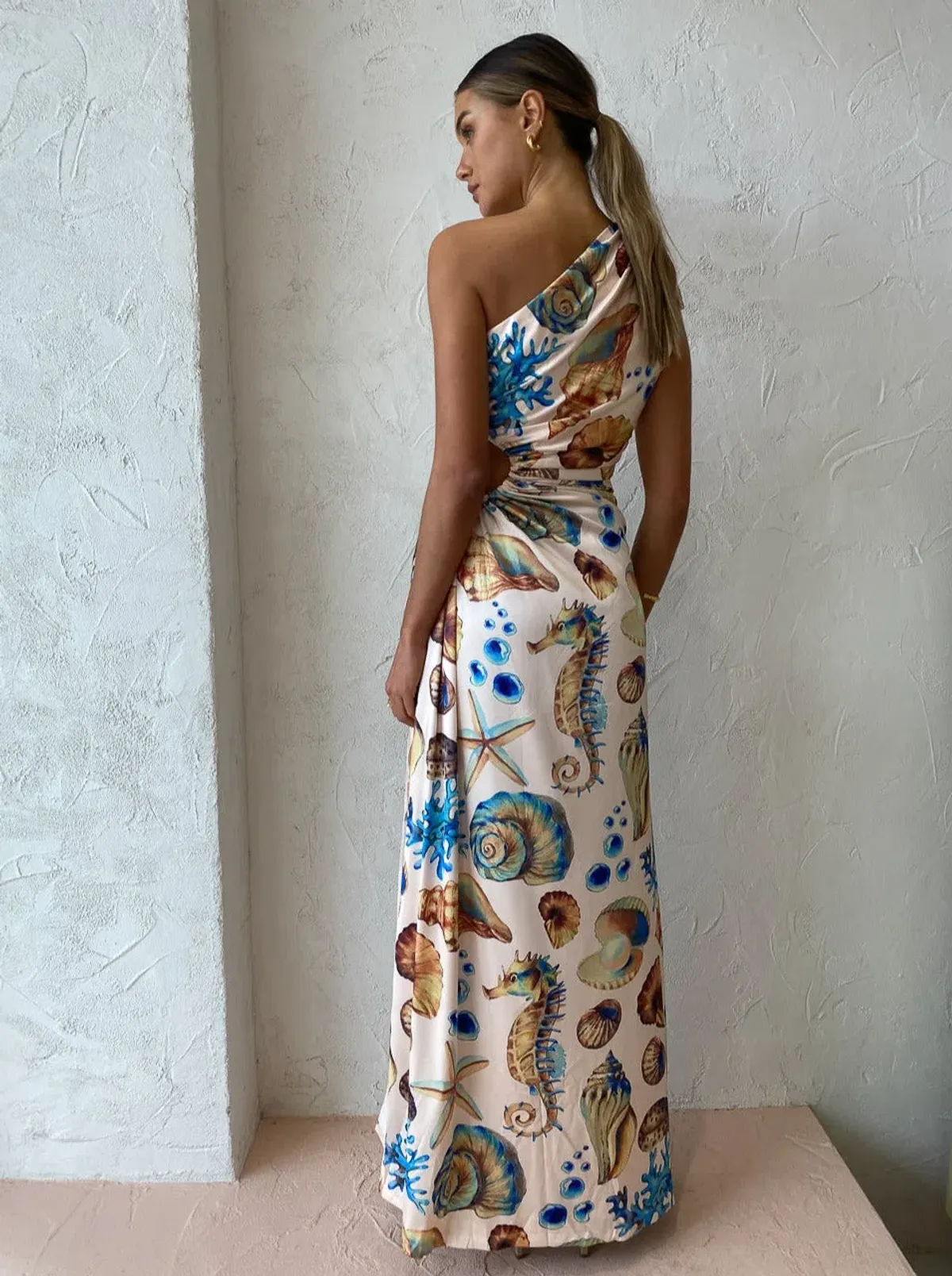 Sonya Moda Nour Seashell Maxi Dress Print Size 8 - Image 5