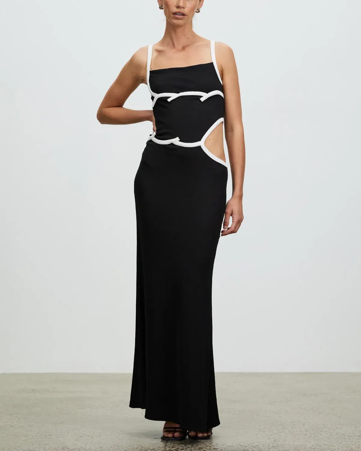 Christopher Esber Wave Bind Split Tank Dress Black Size AU 6 - Image 1