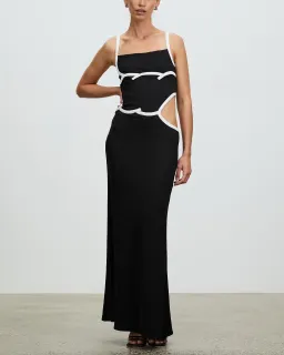 Christopher Esber Wave Bind Split Tank Dress Black Size AU 6 for rent on The Volte - image 1
