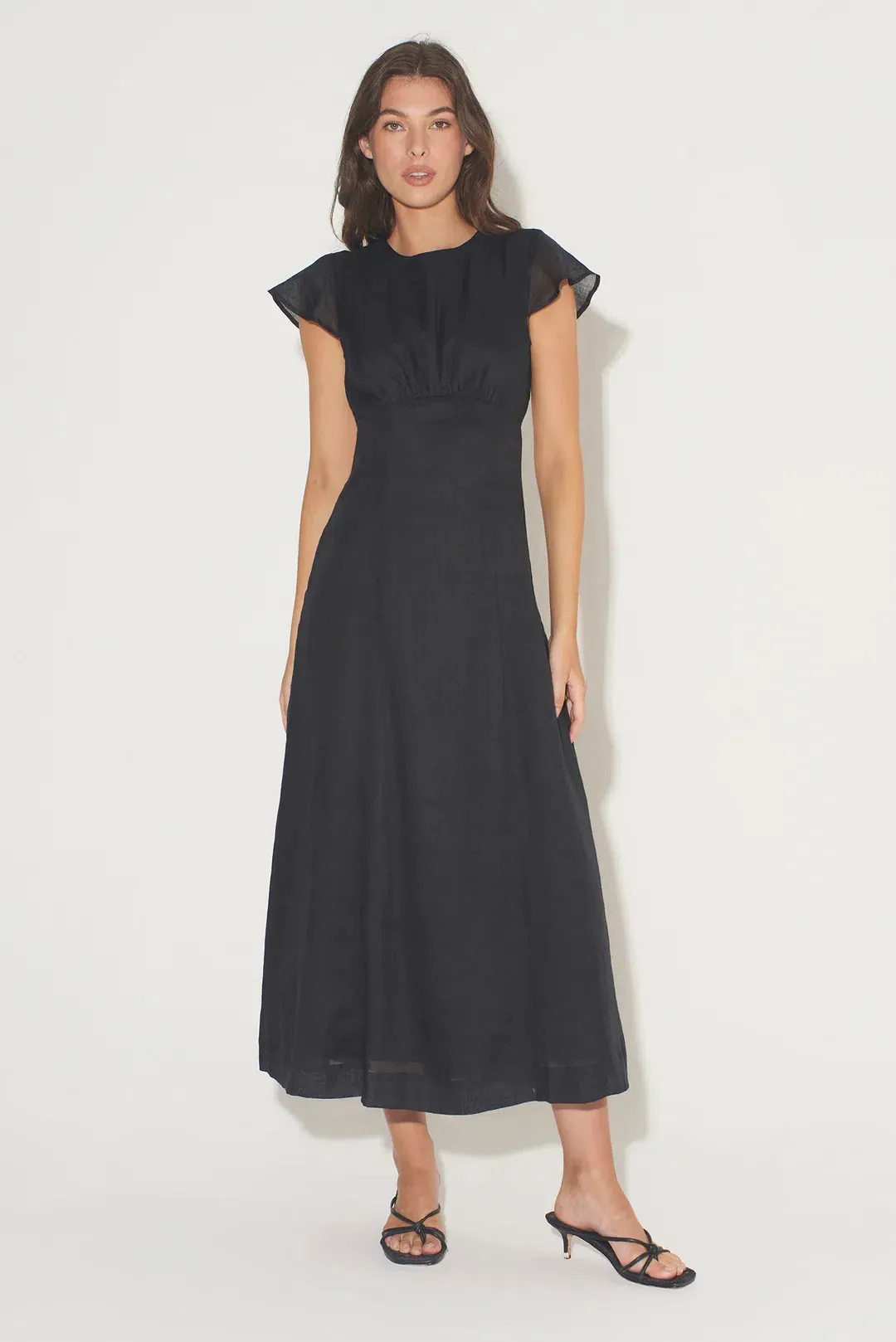 Hansen And Gretel Portofino Backless Midi Dress Black Size AU 10 for rent on The Volte - main image