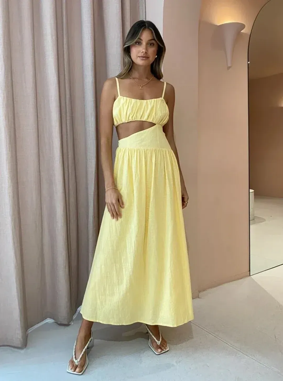 By Nicola Romantica Dress Yellow Size AU 8 for rent on The Volte - main image