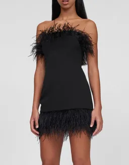 By Johnny Feather Mini Dress Black Size XS / AU 6 for rent on The Volte - image 6