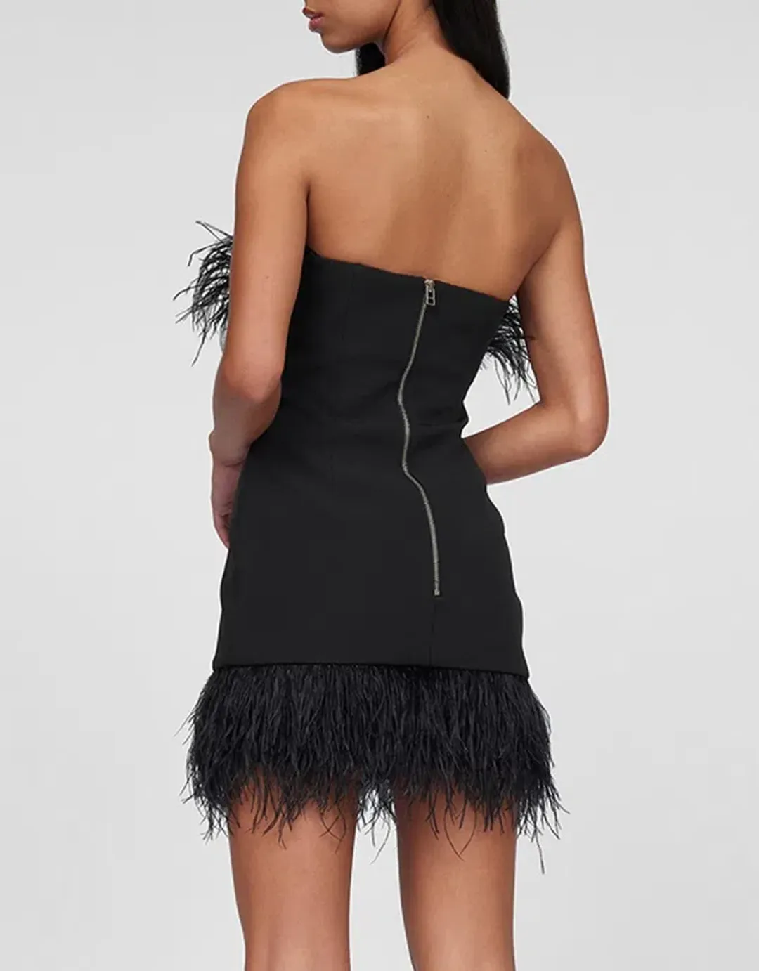 By Johnny Feather Mini Dress Black Size XS / AU 6 for rent on The Volte - main image