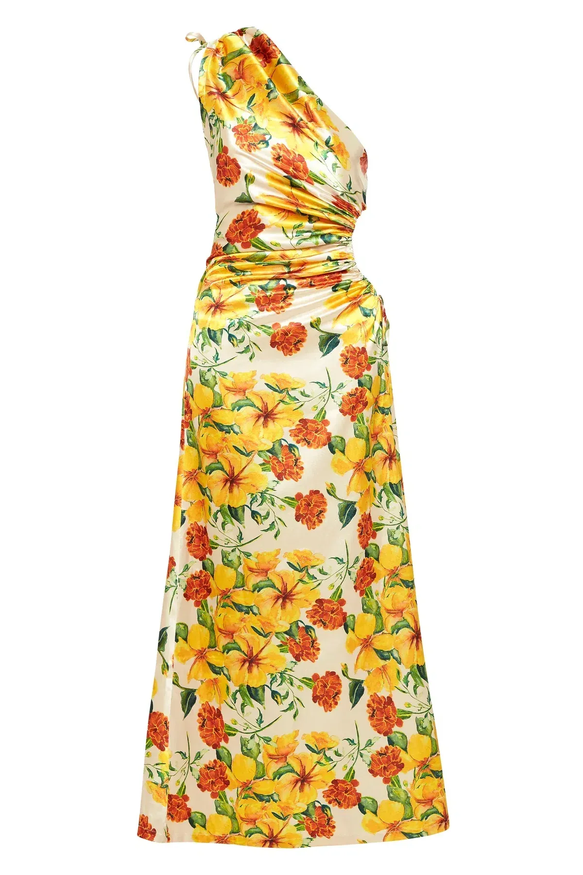 Sonya Moda Nour Yarden Floral Maxi Dress Cutout One Shoulder Yellow Size AU 8 - Image 8