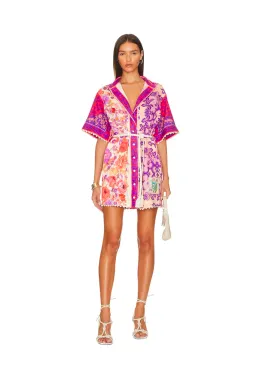 Zimmermann Raie Trimmed Shirt Mini Dress Multi Floral Size 1 / AU 10 for rent on The Volte - image 1