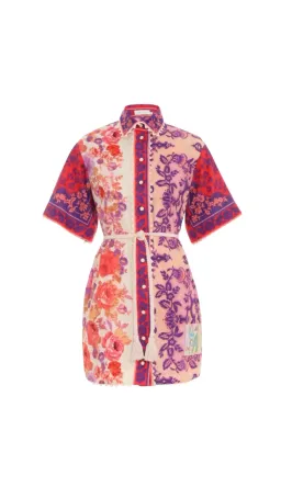 Zimmermann Raie Trimmed Shirt Mini Dress Multi Floral Size 1 / AU 10 for rent on The Volte - image 4