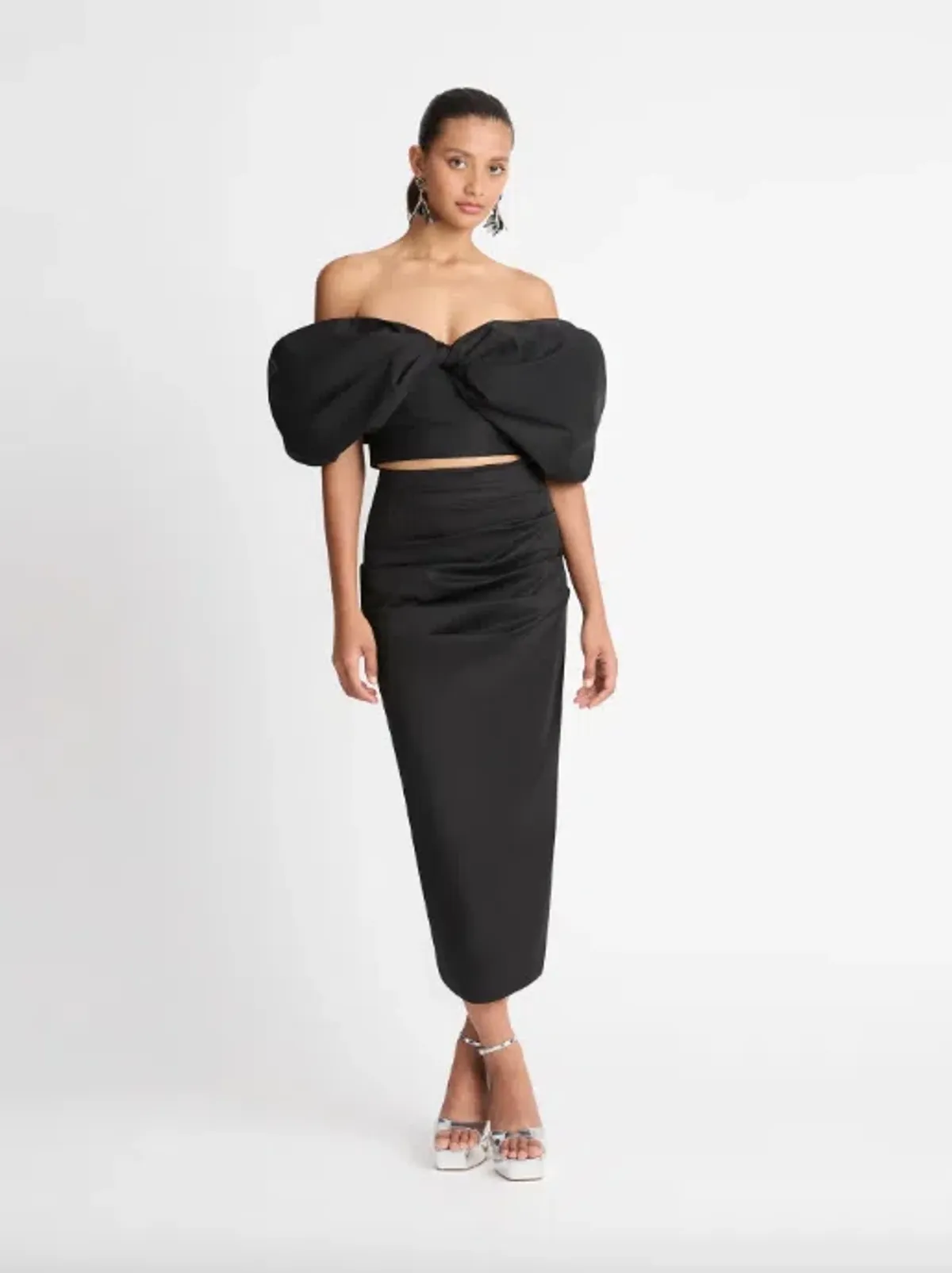 Sheike Galleria Bow Top & Skirt Set Black Size AU 10 for rent on The Volte - main image