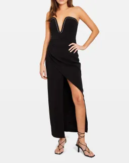 Manning Cartell Strapless Plunging Neckline Gown Black Size 6 for rent on The Volte - image 1