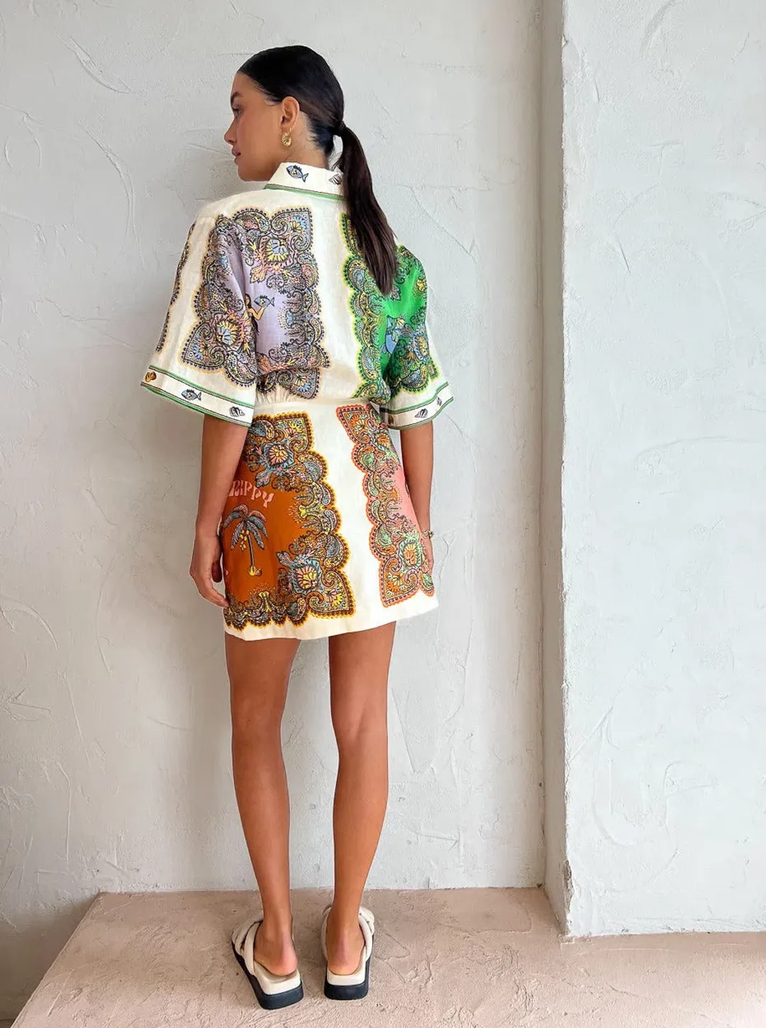 Alemais Trippy Troppo Mini Dress in Multi Size AU 10 for rent on The Volte - main image
