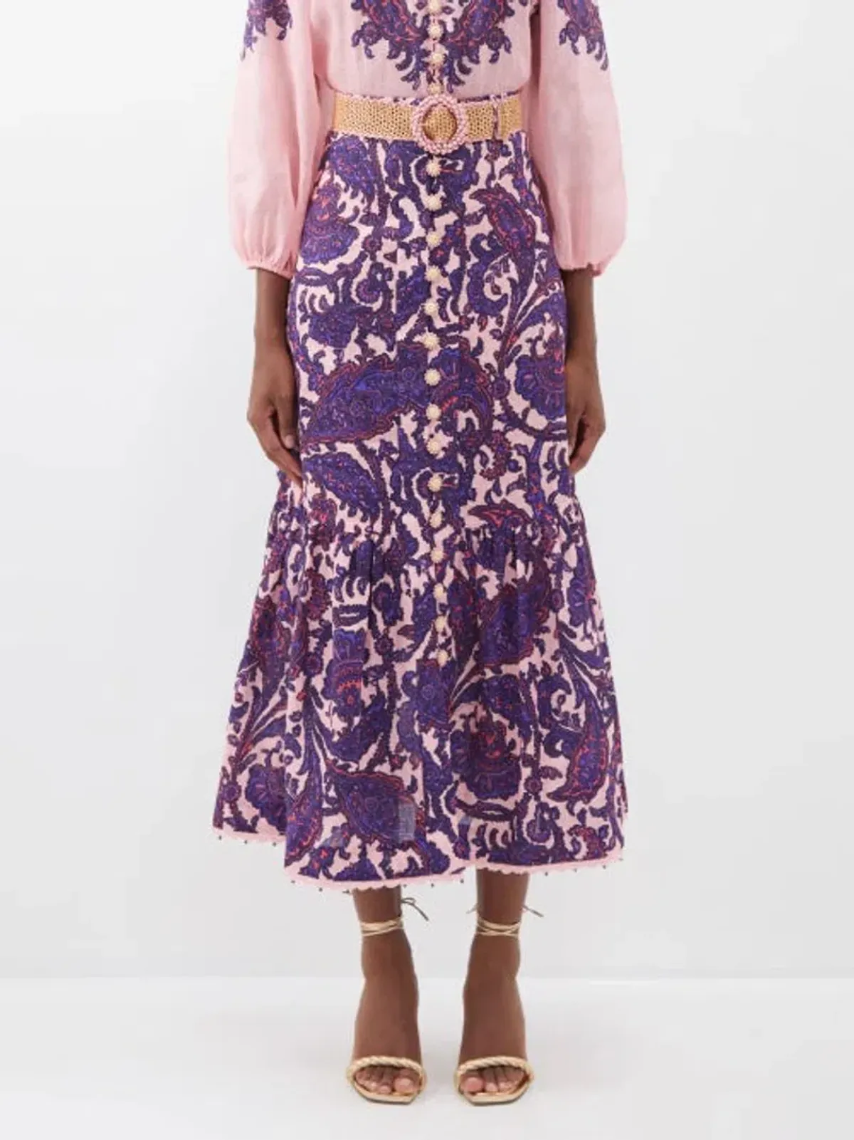 ZIMMERMANN Tiggy Billow Blouse & the Tiggy Frill Hem Midi Skirt (4/AU16) - Image 8