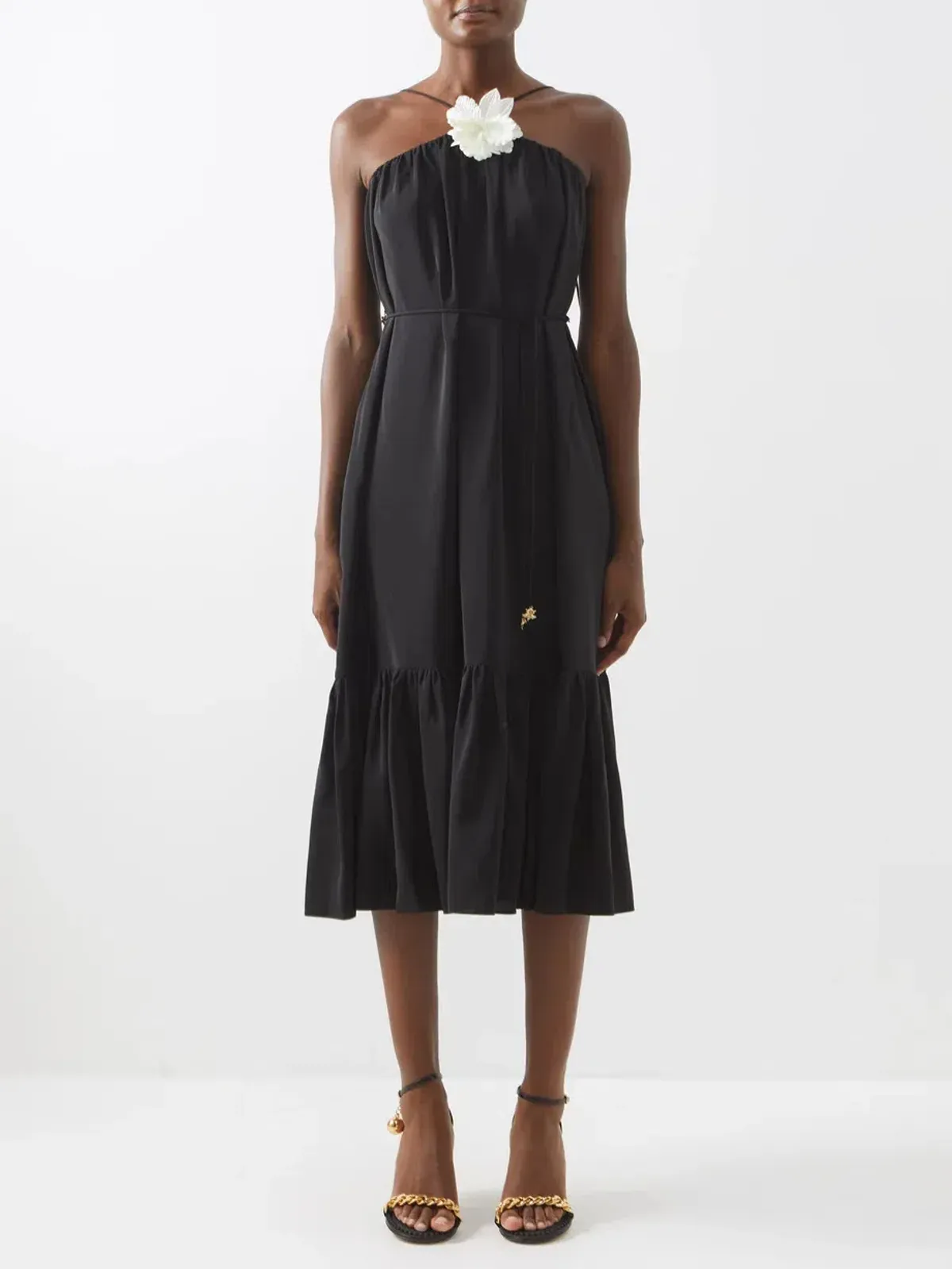 Zimmermann High Tide Halterneck Silk Midi Dress Black Size 2 / Au 12 - Image 1