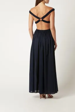 Scanlan Theodore Cotton Voile Ring Cutout Dress Navy Size S / 8 for rent on The Volte - image 3
