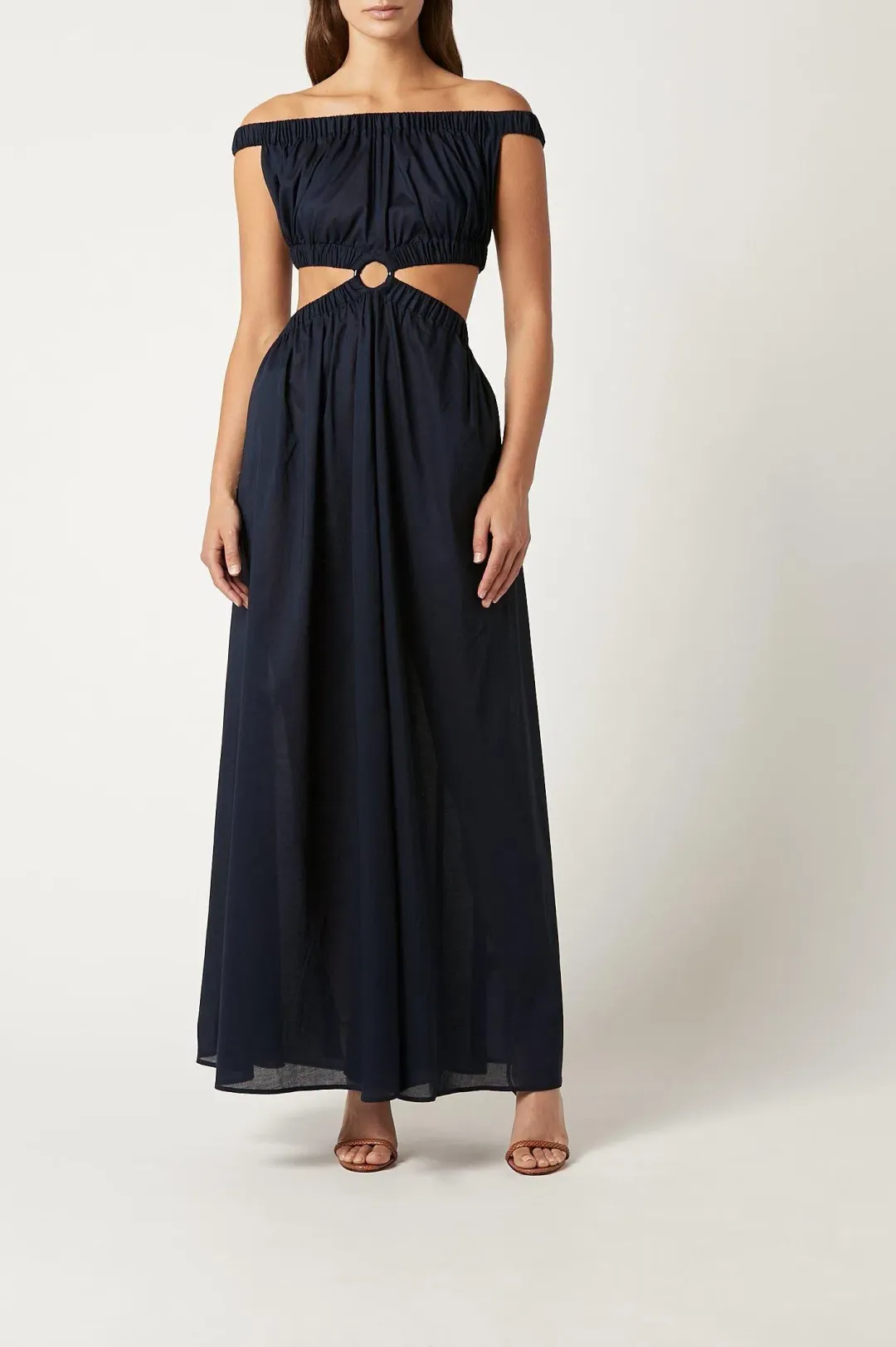 Scanlan Theodore Cotton Voile Ring Cutout Dress Navy Size S / 8 for rent on The Volte - main image