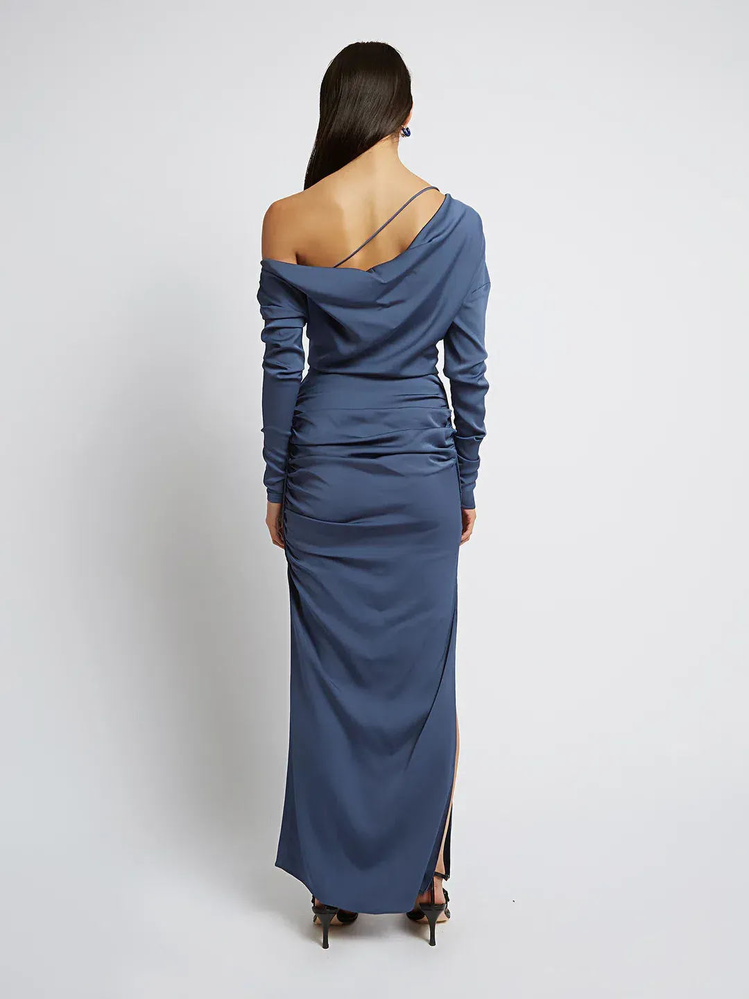 Christopher Esber Multi Gather Column Dress Blue Size 6 / XS for rent on The Volte - main image