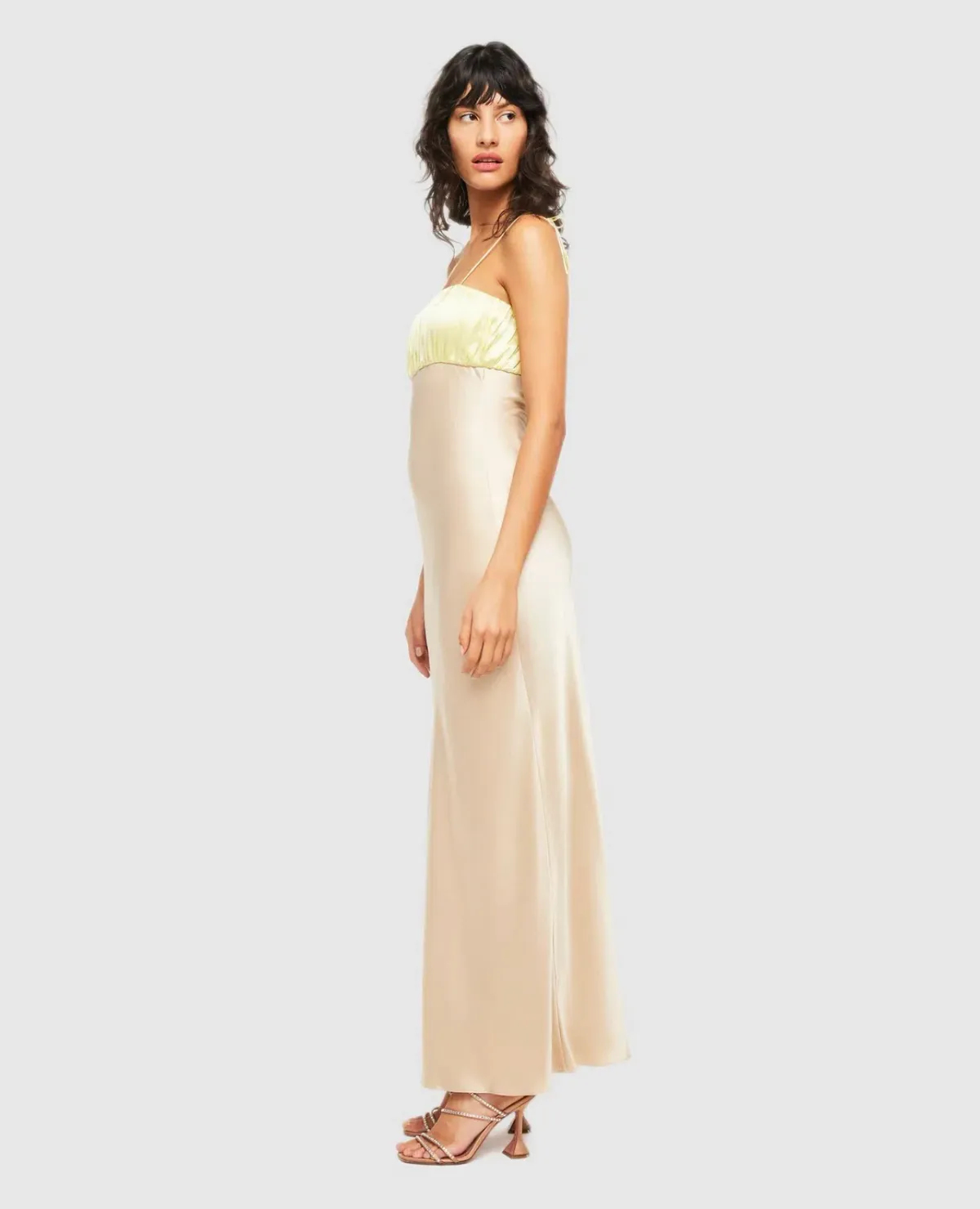 Ginia Sophia Maxi Dress Lime/Mink Size 6 - Image 2
