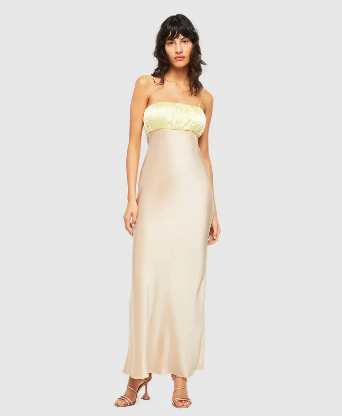 Ginia Sophia Maxi Dress Lime/Mink Size 6 - Image 1