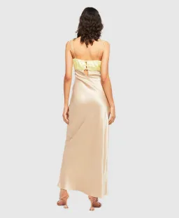 Ginia Sophia Maxi Dress Lime/Mink Size 6 for rent on The Volte - image 3
