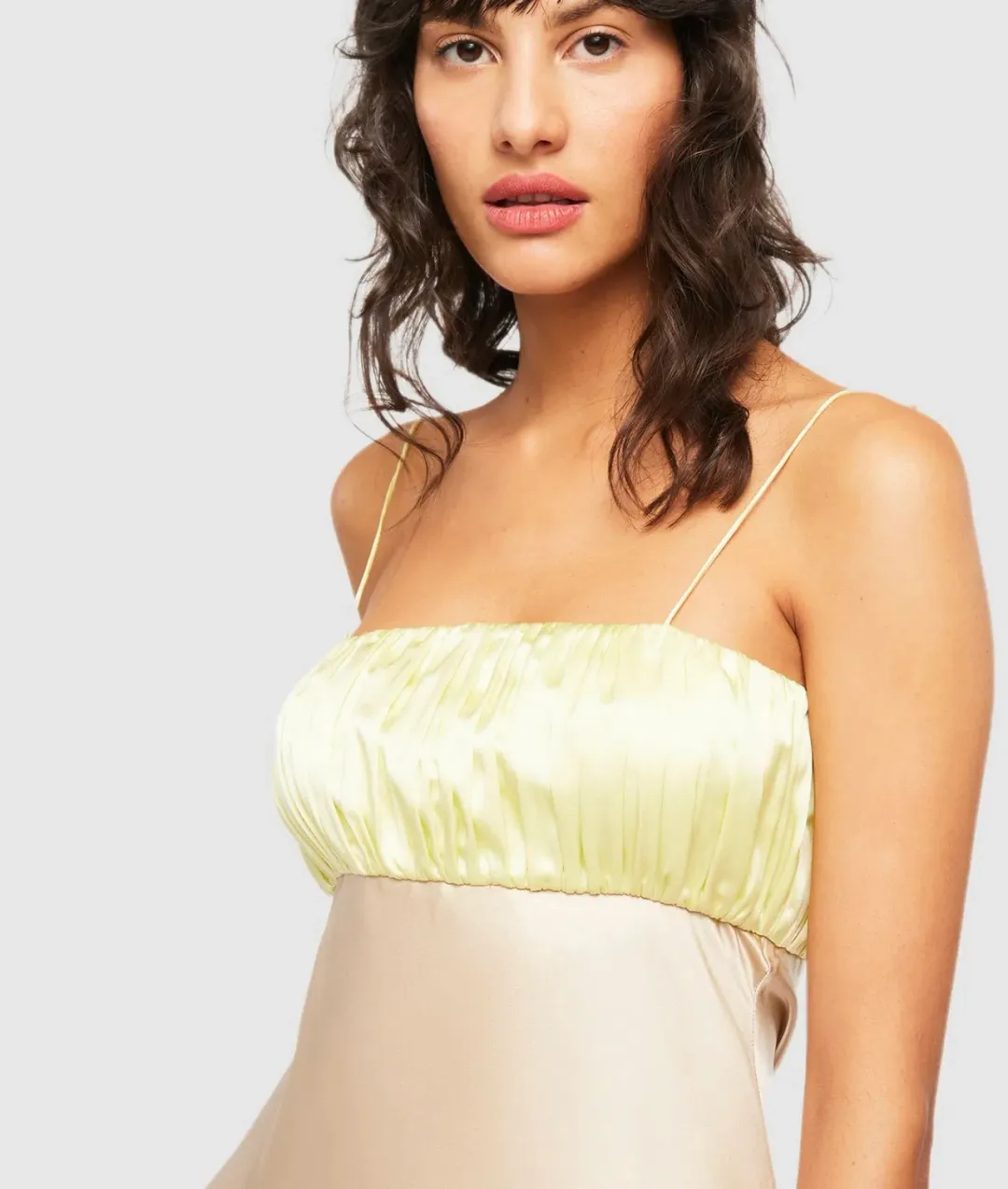 Ginia Sophia Maxi Dress Lime/Mink Size 6 for rent on The Volte - main image