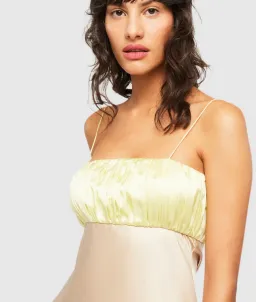 Ginia Sophia Maxi Dress Lime/Mink Size 6 for rent on The Volte - image 4