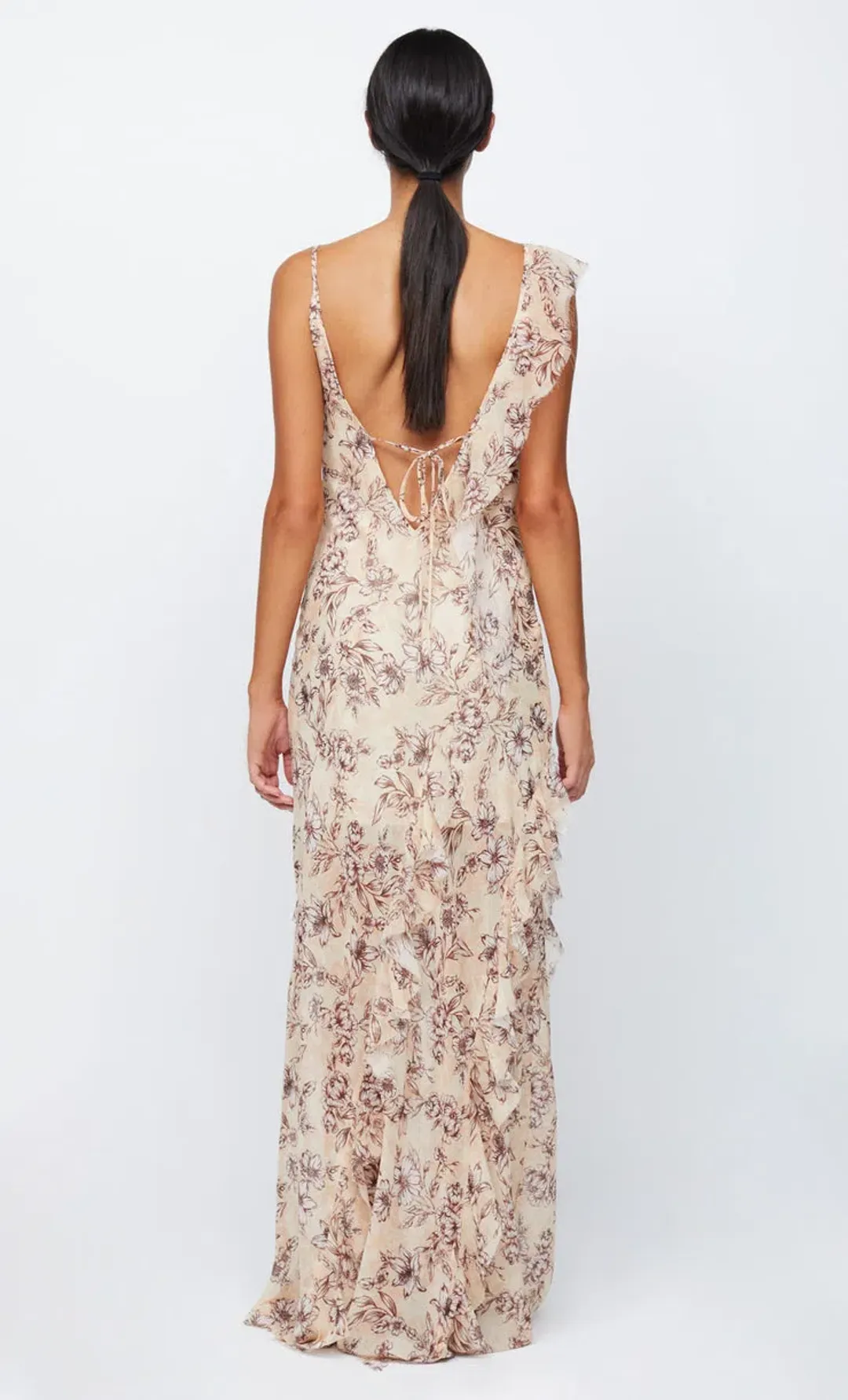 Bec & Bridge Courtney Frill Maxi Dress In Florence Floral Size 8 for rent on The Volte - main image