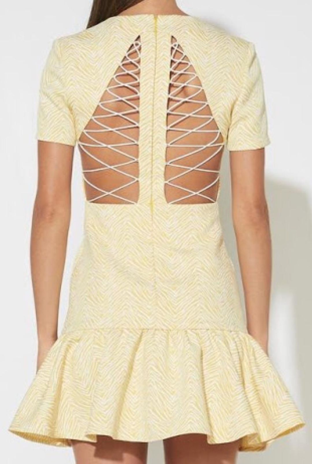 Mossman Along The Lines Mini Dress Yellow Size 6 for rent on The Volte - main image