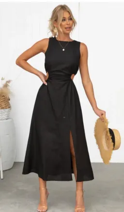 Amaroso Rozita Midi Dress Black Size 6 for rent on The Volte - image 1